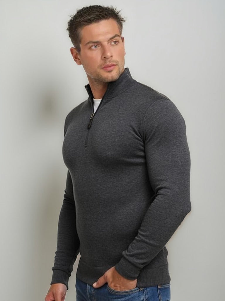 BEAUMONT SWEATER MED HALV LYNLÅS