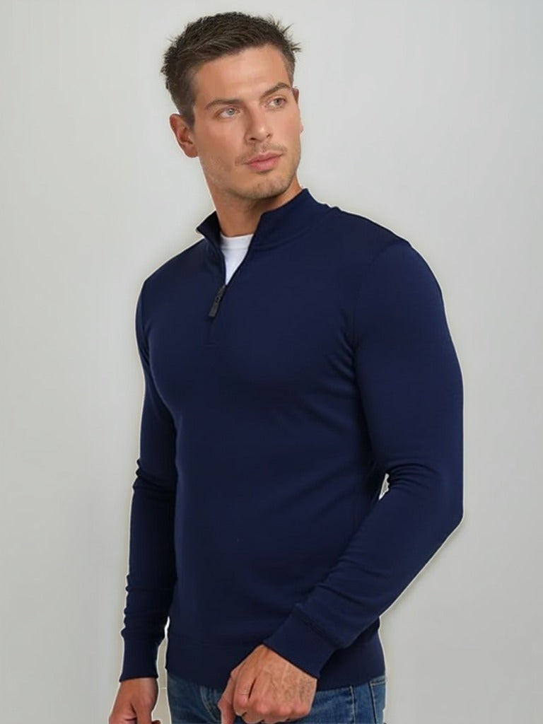 BEAUMONT SWEATER MED HALV LYNLÅS