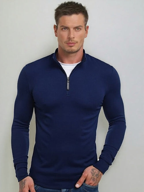 BEAUMONT SWEATER MED HALV LYNLÅS