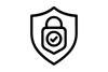 safe payment Shield icon favicon in black and white 